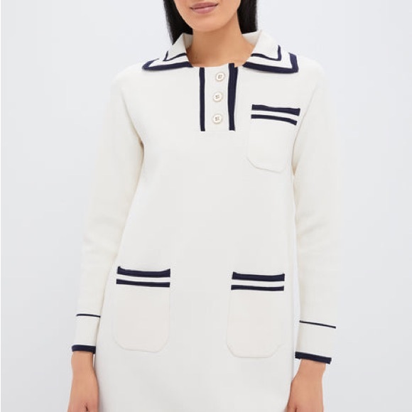 Tuckernuck White and Navy Mini Dress - Picture 1 of 7